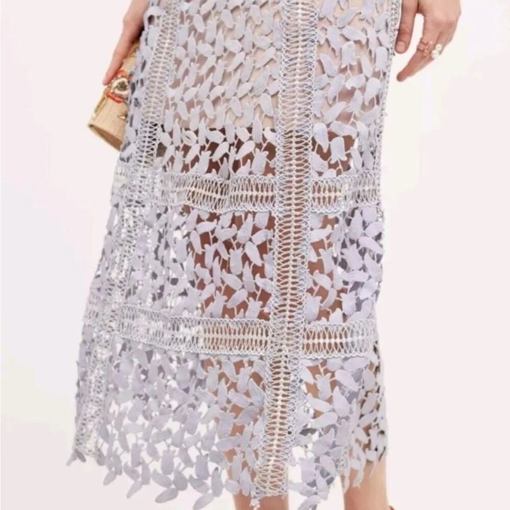 Elliatt Tingle Floral Lace Dress periwinkle nude size small S - Picture 6 of 9